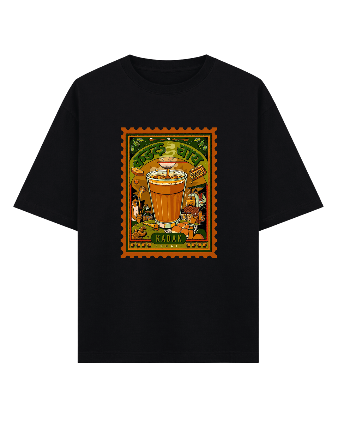 Kadak Chai Oversized T-Shirt – 180 GSM Premium Cotton