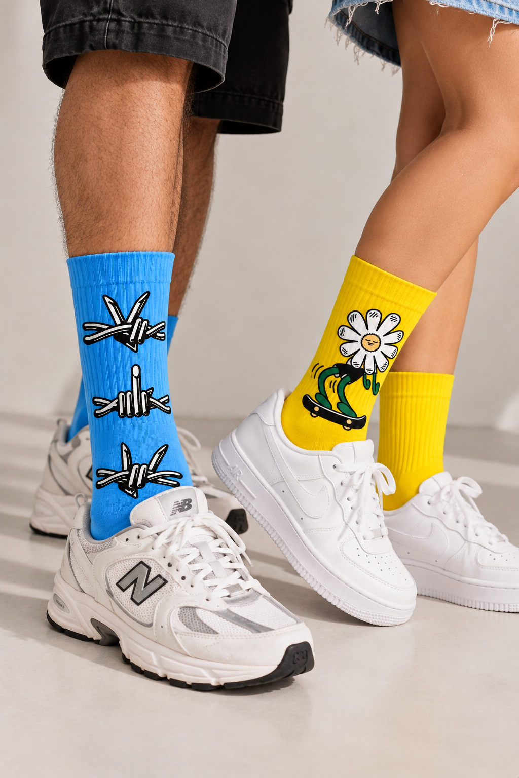 Playful Graphic Crew Socks (2 Pair)