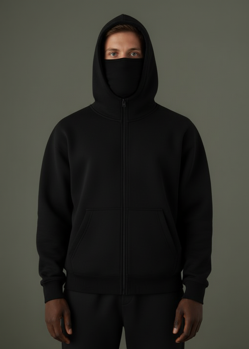 Balaclava Oversized Premium Hoodie with Built-In Face Mask