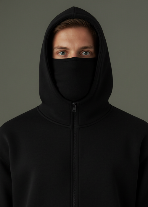 Balaclava Oversized Premium Hoodie with Built-In Face Mask