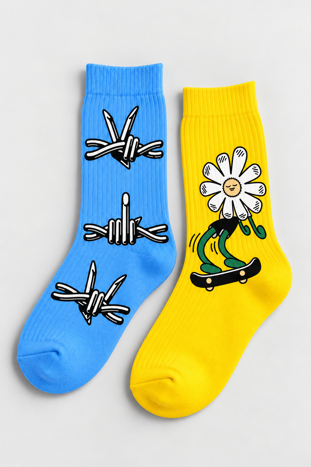 Playful Graphic Crew Socks (2 Pair)