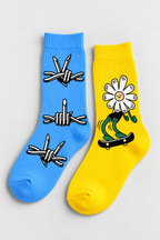 Playful Graphic Crew Socks (2 Pair)