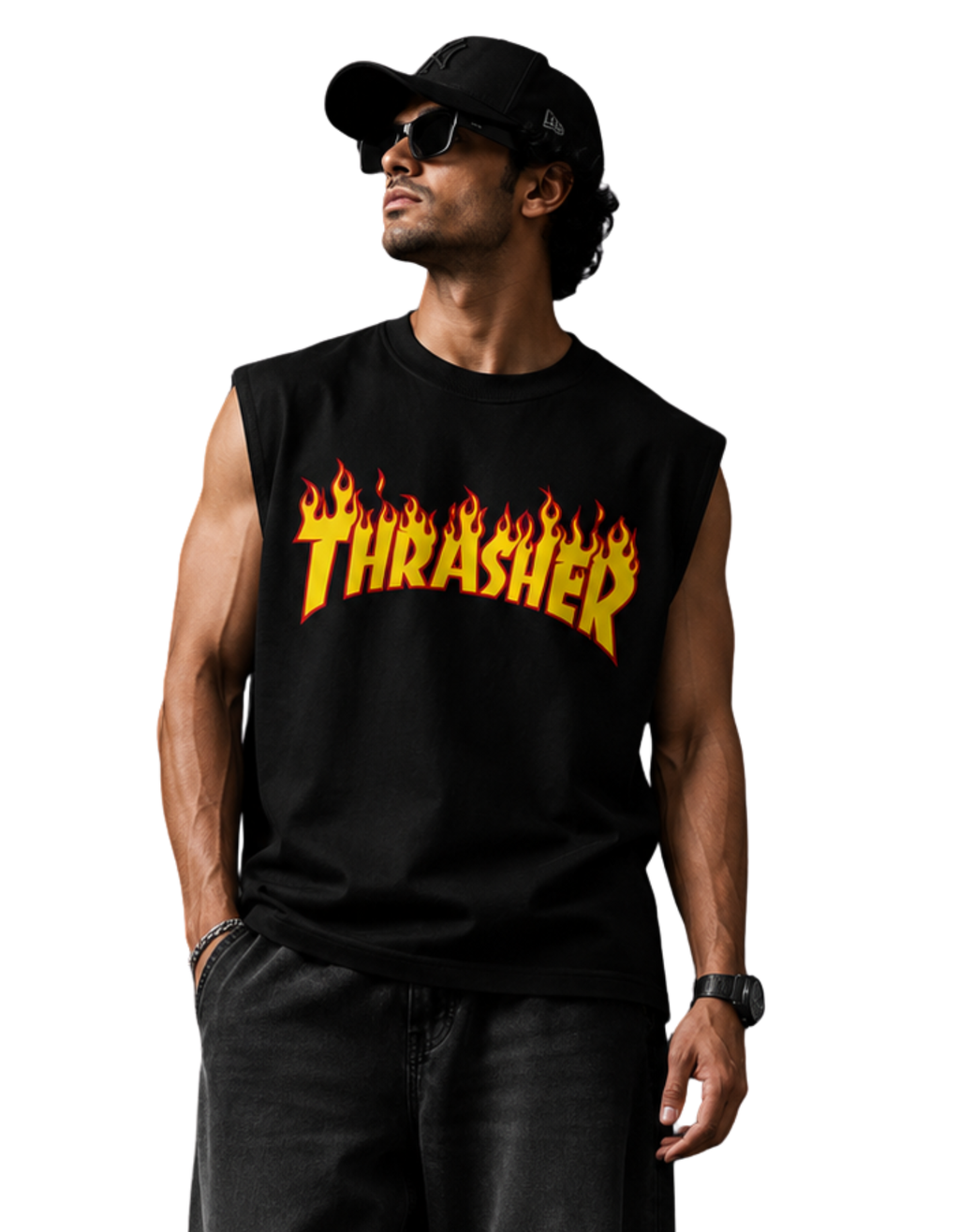 Thrasher Flame Oversized Sleeveless Tank